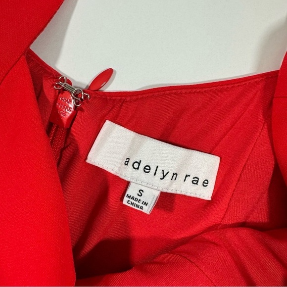Adelyn Rae Red Mini Dress Ruffe Hem Party - Picture 4 of 7